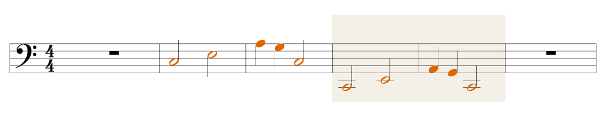 This melody drops one octave. It is also about one octave the sound of a voice of a young man drops during voice change.