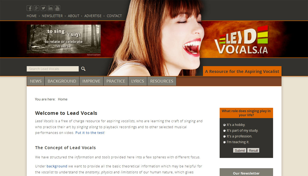 Our website at www.leadvocals.ca